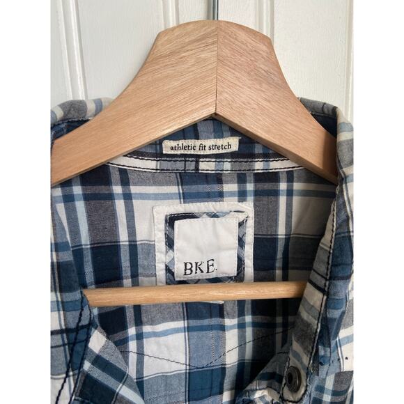 BKE Western Shirts Mens Large Gray/Blue/White Rodeo Cowboy Pearl Snap Lot Of 2 - Picture 5 of 9